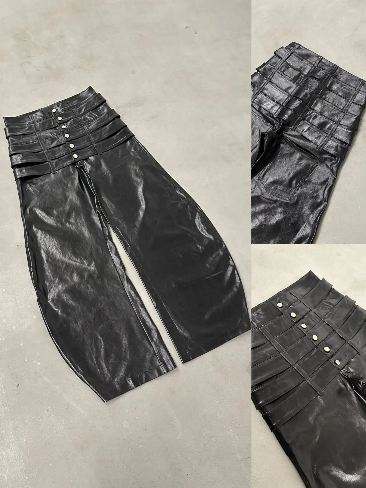 REBEL WAVE | Multi-Waist Coated Biker Pants