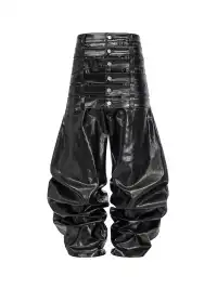 REBEL WAVE | Multi-Waist Coated Biker Pants