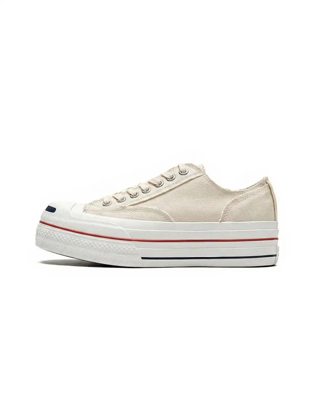 T/C MADEā023 Smiley Toe Thick-Soled Retro Japanese-Style Low-Top Canvas Shoes
