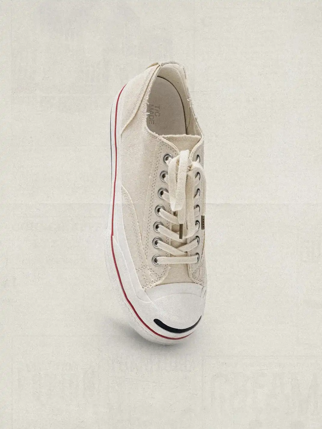 T/C MADEā023 Smiley Toe Thick-Soled Retro Japanese-Style Low-Top Canvas Shoes