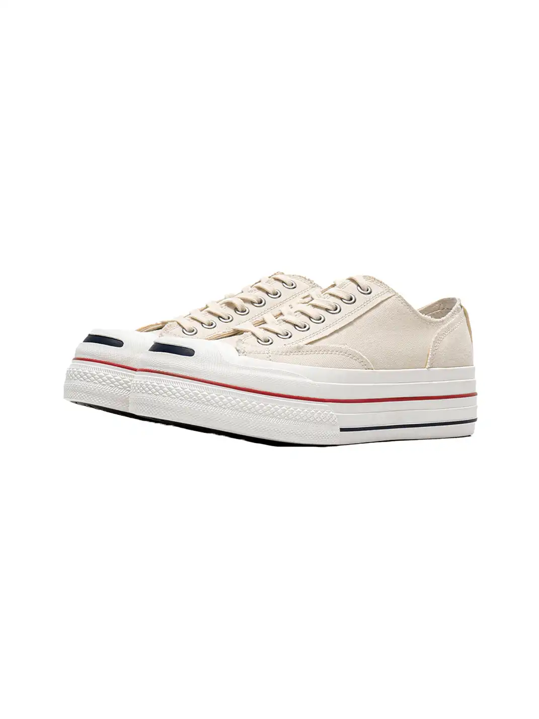 T/C MADEā023 Smiley Toe Thick-Soled Retro Japanese-Style Low-Top Canvas Shoes