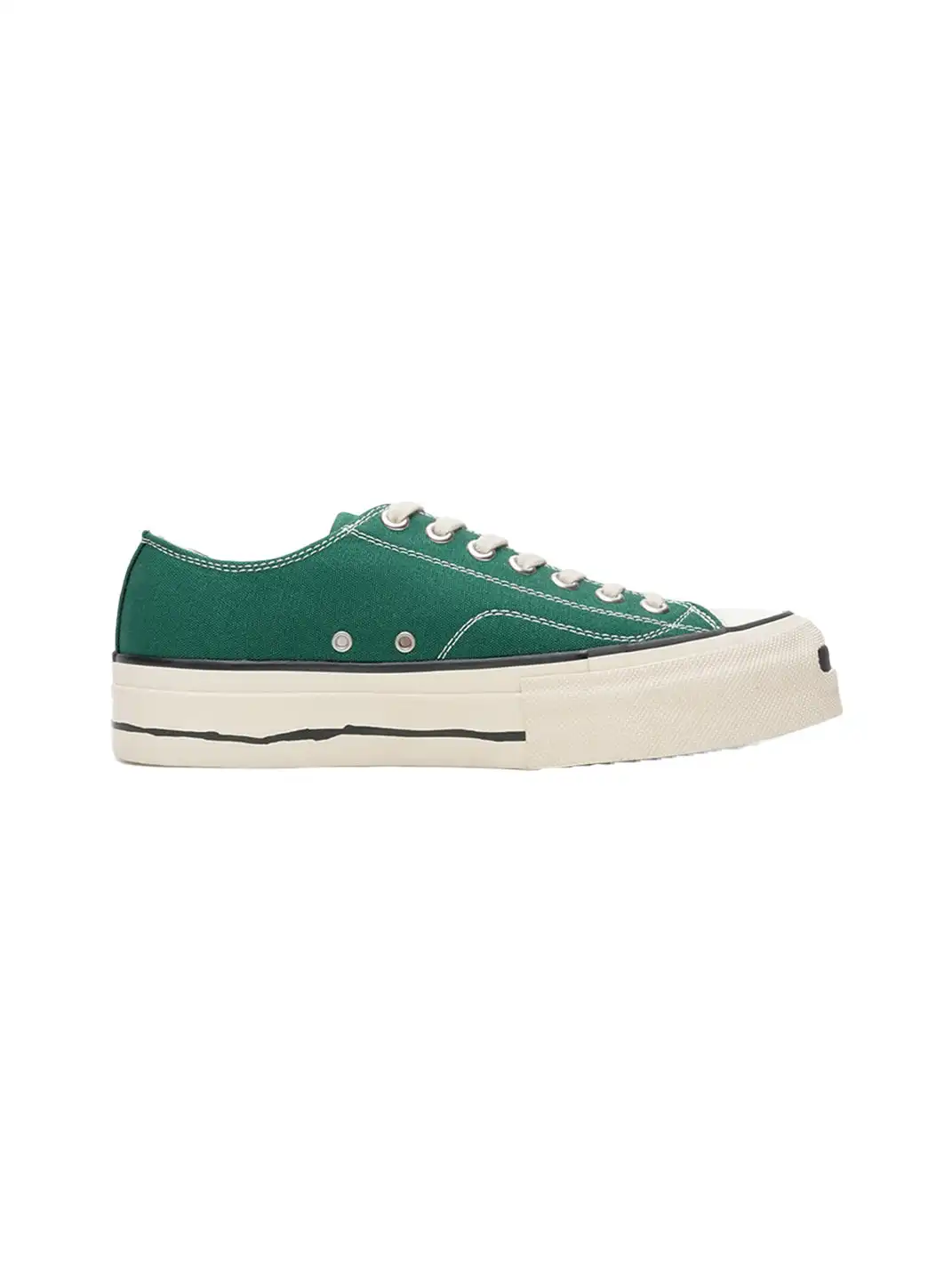 T/C Made x Broshood Co-Branded Smiling Toe Vulcanized Canvas Shoes-Green