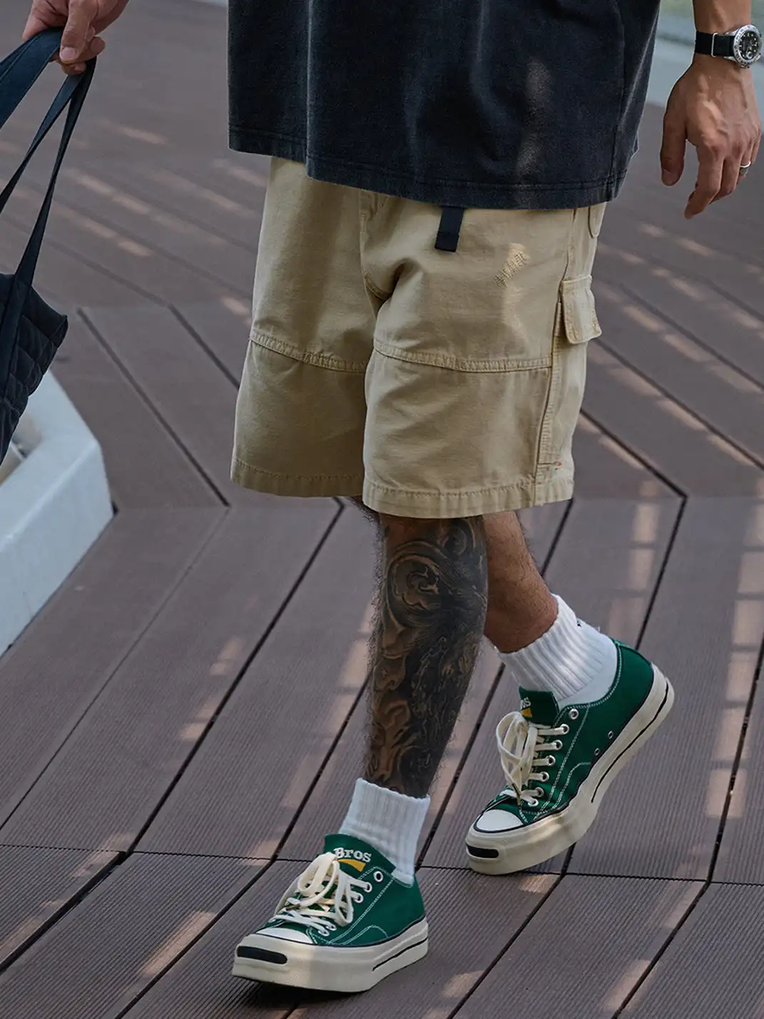T/C Made x Broshood Co-Branded Smiling Toe Vulcanized Canvas Shoes-Green