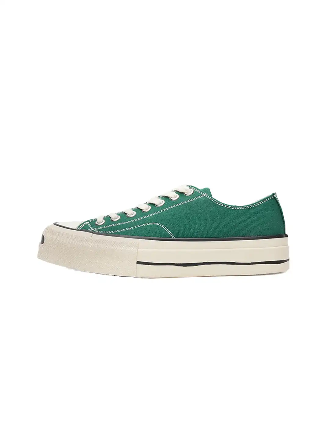 T/C Made x Broshood Co-Branded Smiling Toe Vulcanized Canvas Shoes-Green