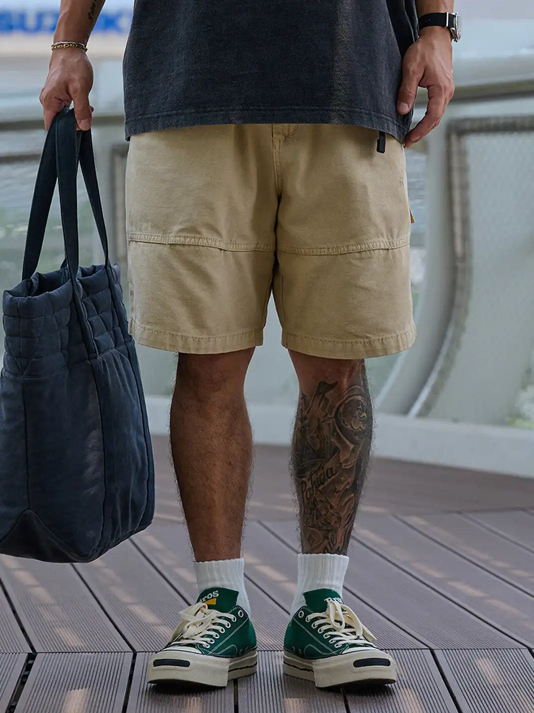 T/C Made x Broshood Co-Branded Smiling Toe Vulcanized Canvas Shoes-Green