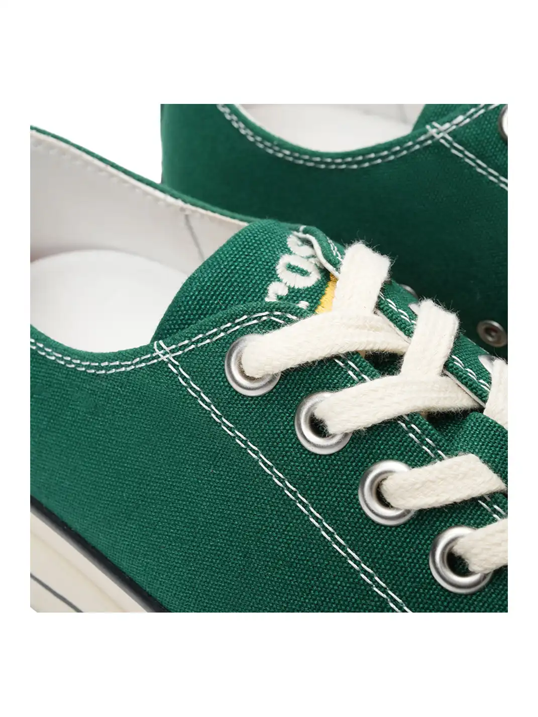 T/C Made x Broshood Co-Branded Smiling Toe Vulcanized Canvas Shoes-Green
