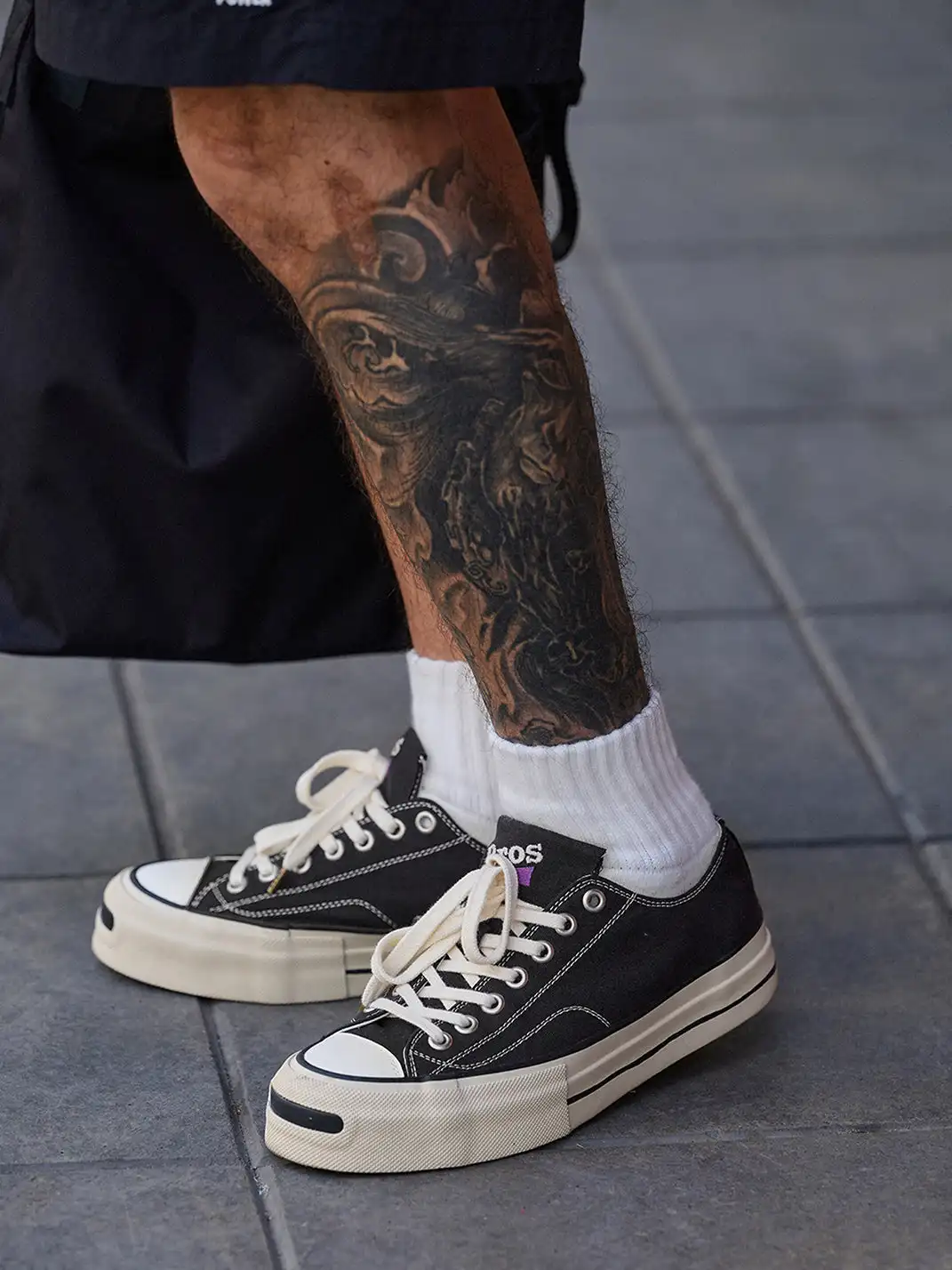T/C Made x Broshood Co-Branded Smiling Toe Vulcanized Canvas Shoes-Black