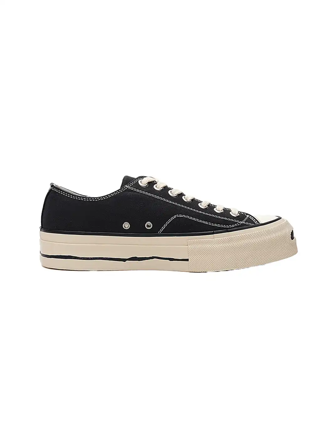 T/C Made x Broshood Co-Branded Smiling Toe Vulcanized Canvas Shoes-Black