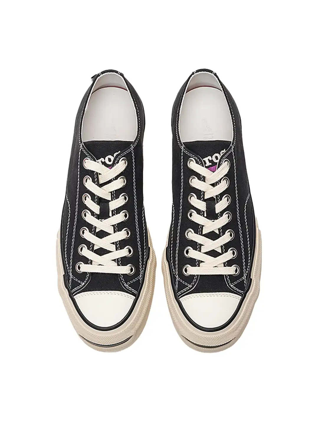 T/C Made x Broshood Co-Branded Smiling Toe Vulcanized Canvas Shoes-Black