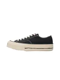 T/C Made x Broshood Co-Branded Smiling Toe Vulcanized Canvas Shoes-Black