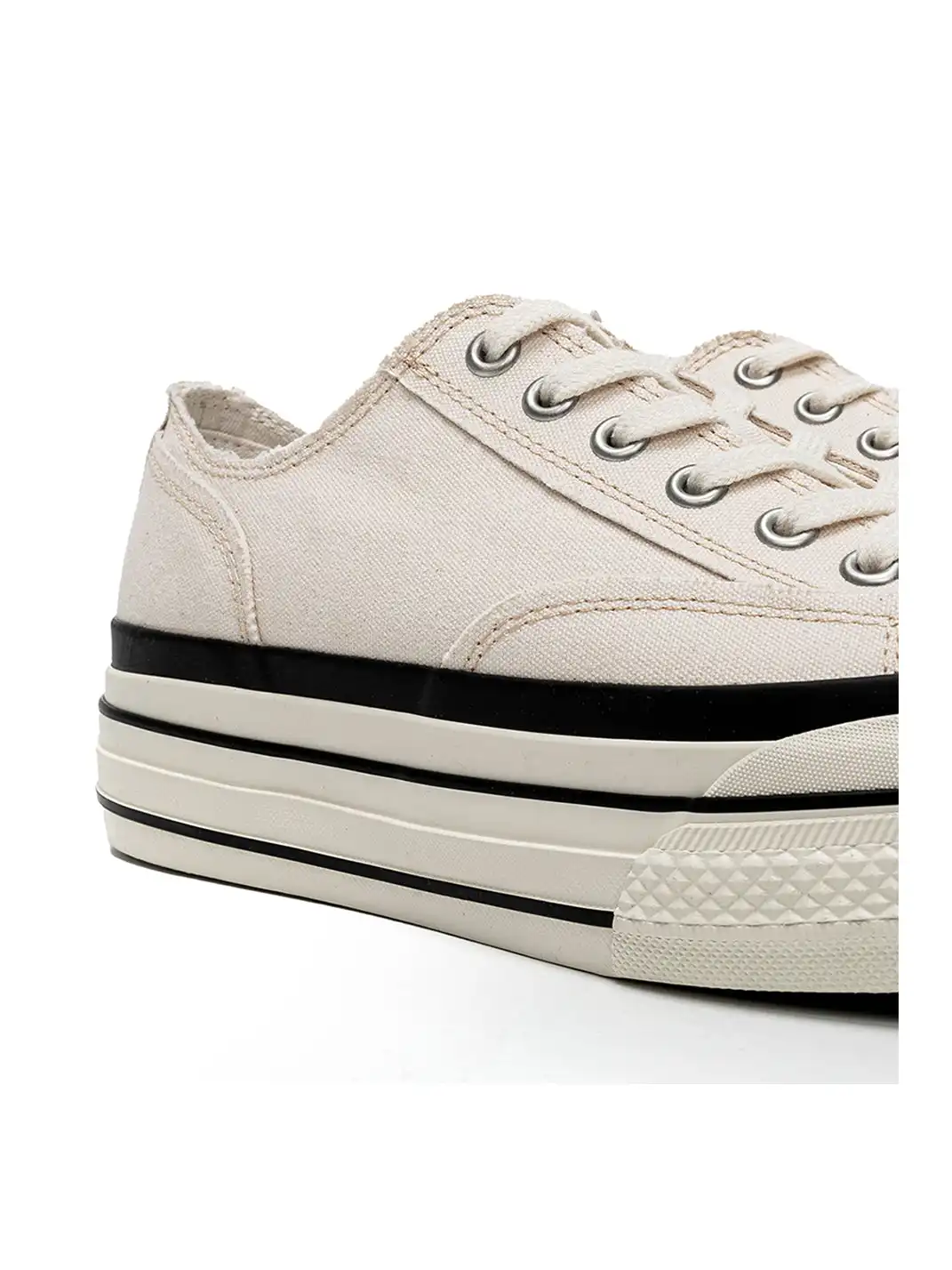 T/C MADE│016b Classic Jack Purcell Style Smiley-Toe Canvas Sneakers-White