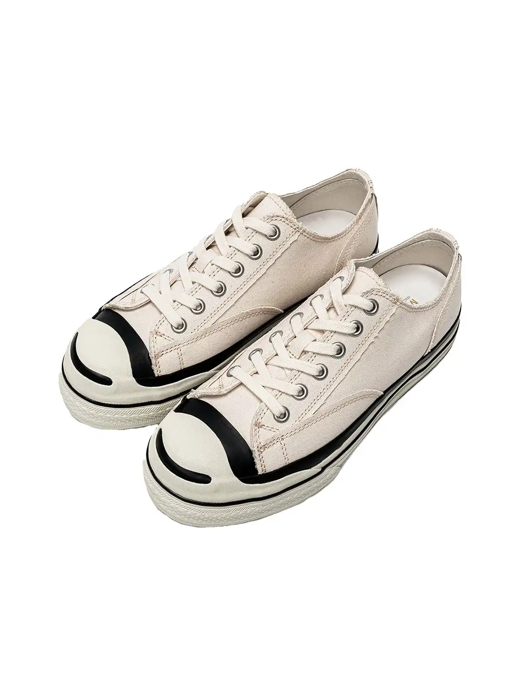 T/C MADE│016b Classic Jack Purcell Style Smiley-Toe Canvas Sneakers-White