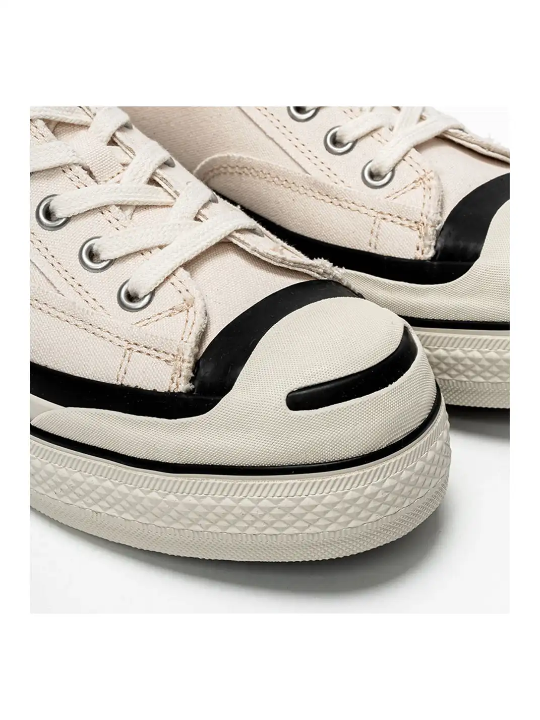 T/C MADE│016b Classic Jack Purcell Style Smiley-Toe Canvas Sneakers-White