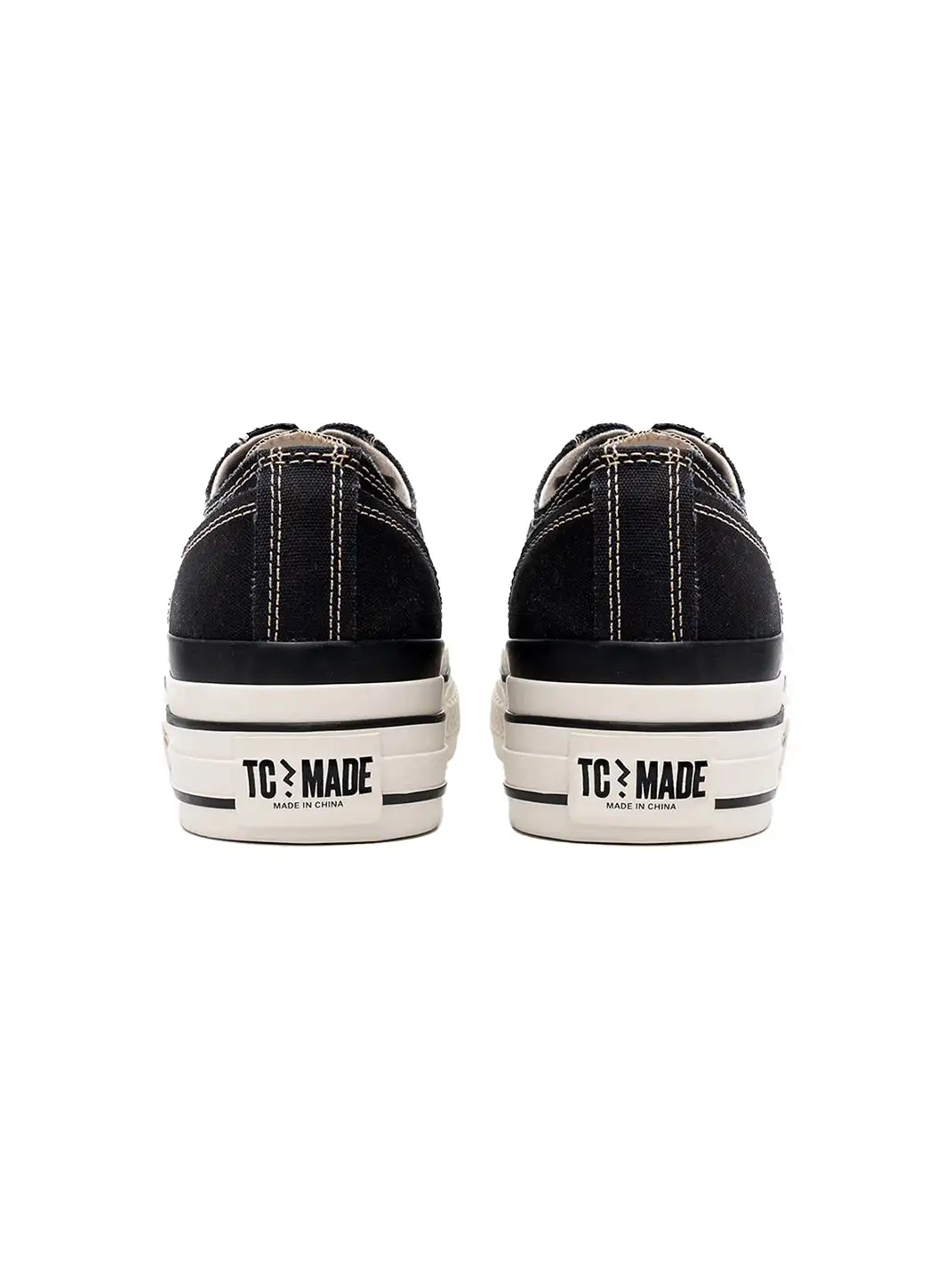 T/C MADEā016b Classic Jack Purcell Style Smiley-Toe Canvas Sneakers-Black