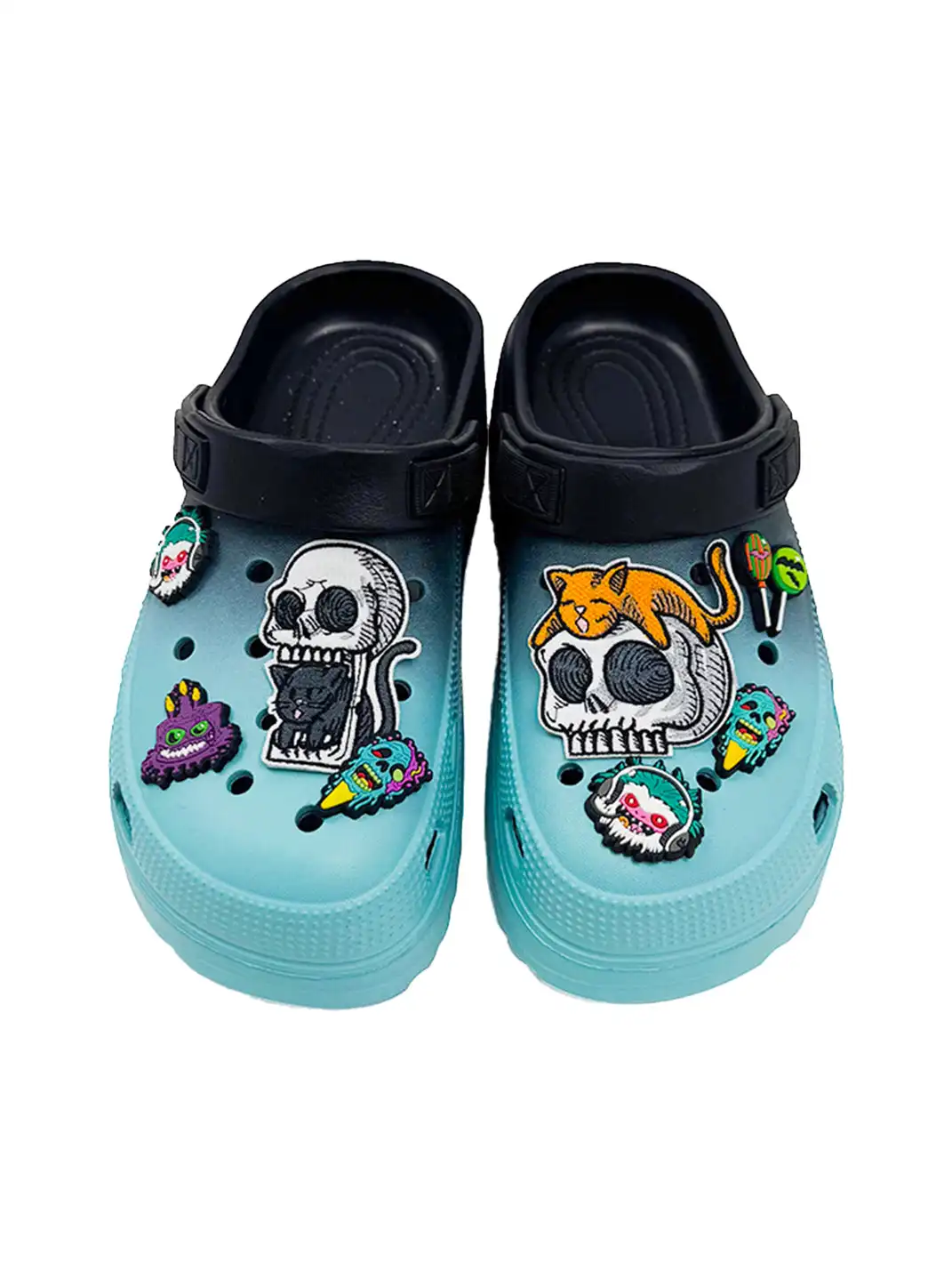 UNFAIR | Skull EVA Platform Covered-Toe Beach Clogs