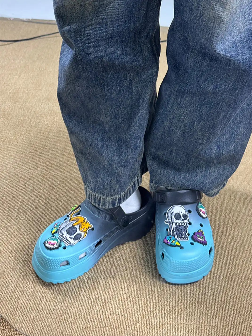 UNFAIR | Skull EVA Platform Covered-Toe Beach Clogs
