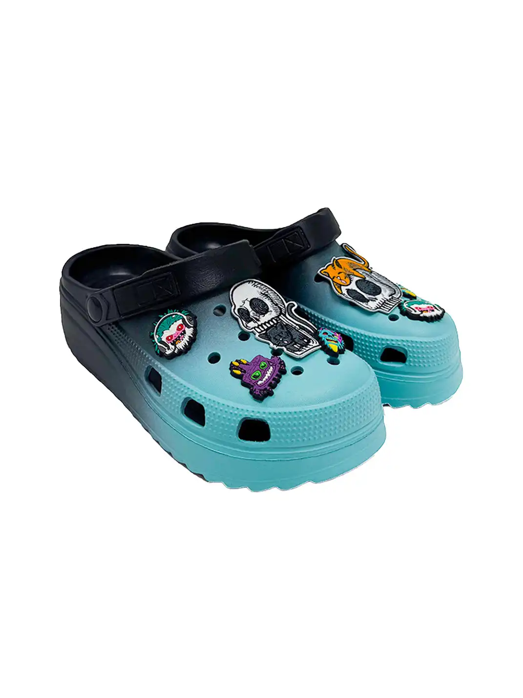 UNFAIR | Skull EVA Platform Covered-Toe Beach Clogs