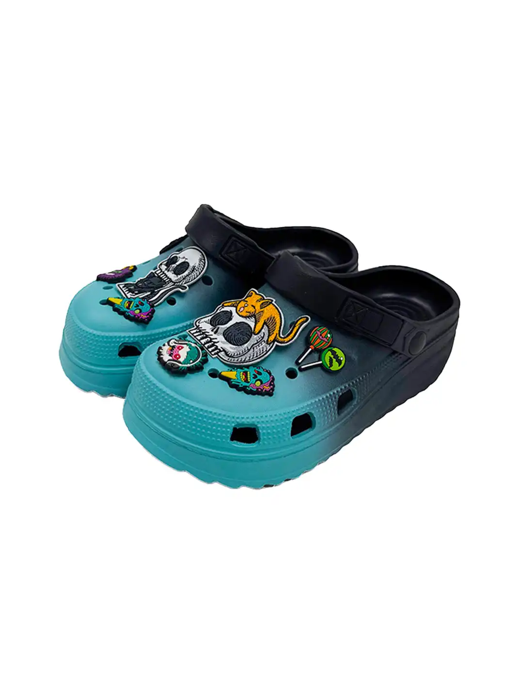 UNFAIR | Skull EVA Platform Covered-Toe Beach Clogs