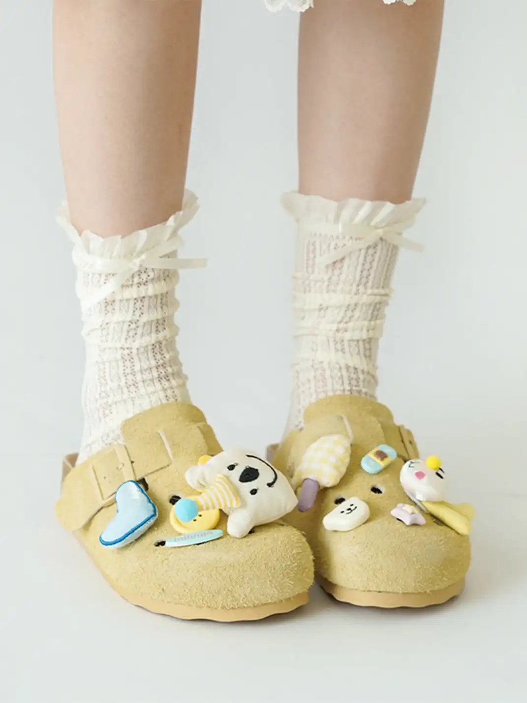 OICIRCLE | Cute Birken Clogs Japanese Style Mules-Yellow