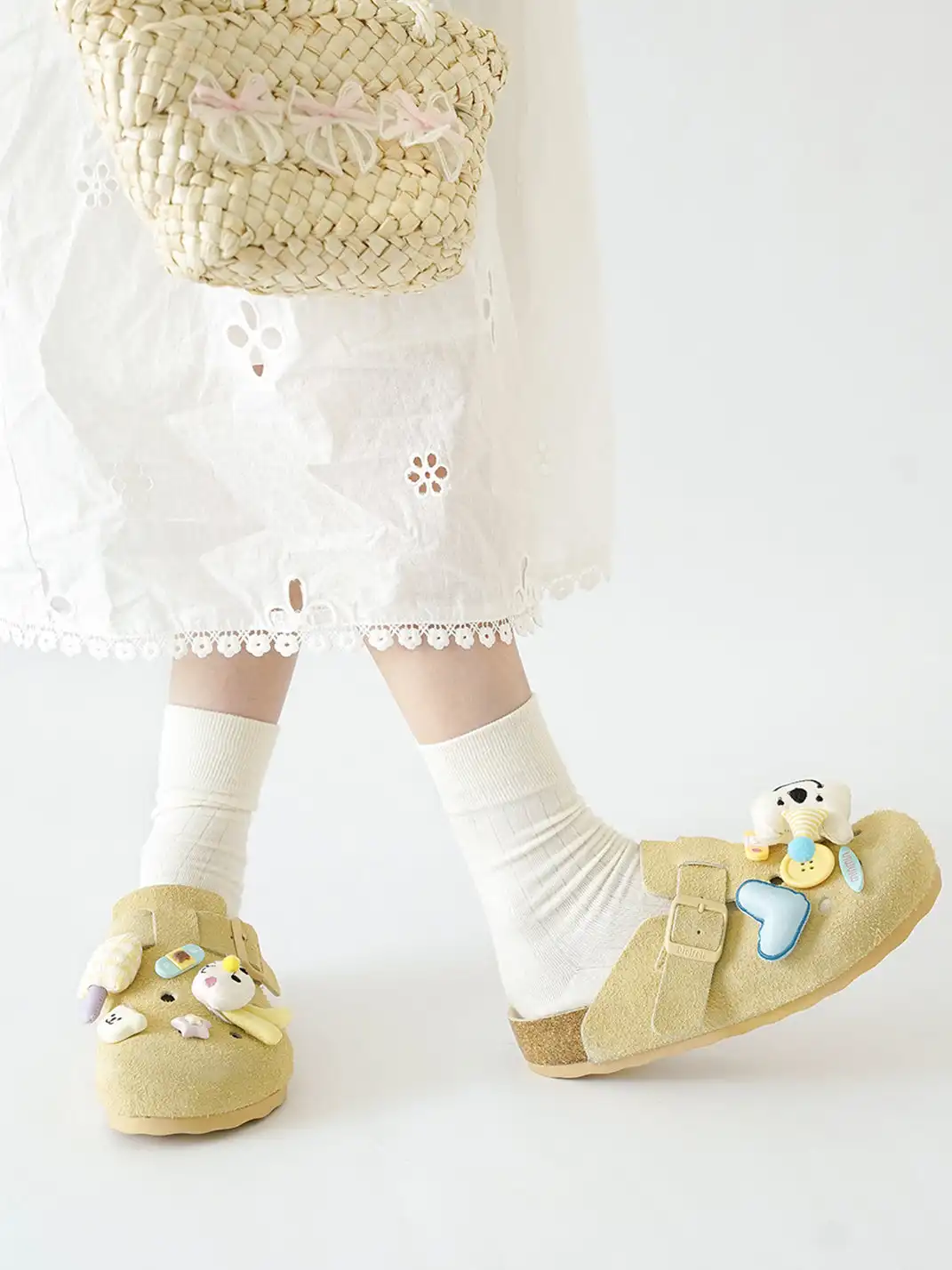 OICIRCLE | Cute Birken Clogs Japanese Style Mules-Yellow