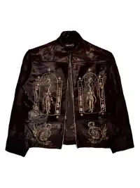 ANONYM | Brown Gold Mural Faux Fur Jacket
