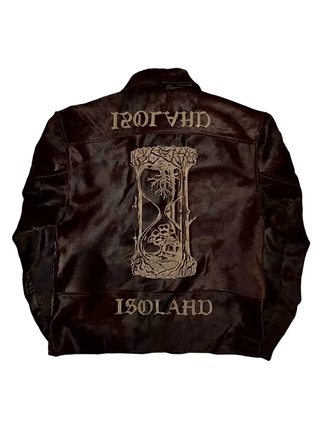 ANONYM | Brown Gold Mural Faux Fur Jacket
