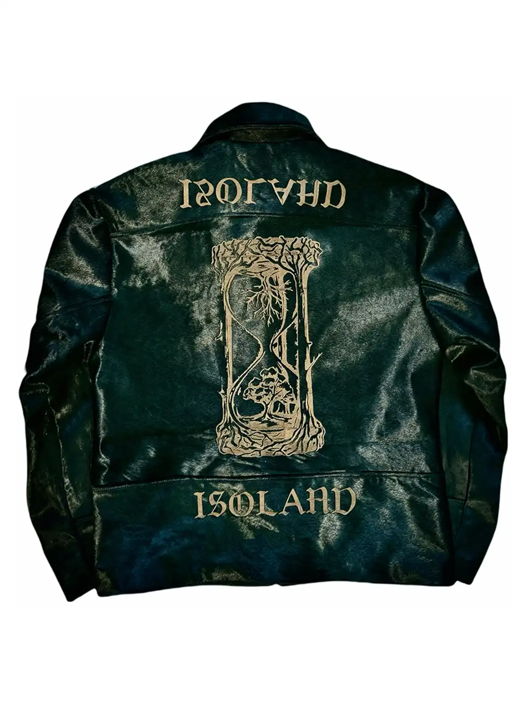 ANONYM | Green Mural Faux Fur Jacket