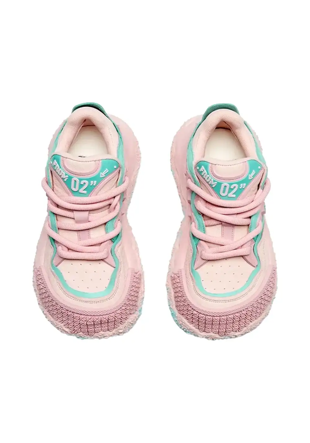 XMZY丨Stellar Nova - Chunky Sole Colorblock Sneakers-Pink