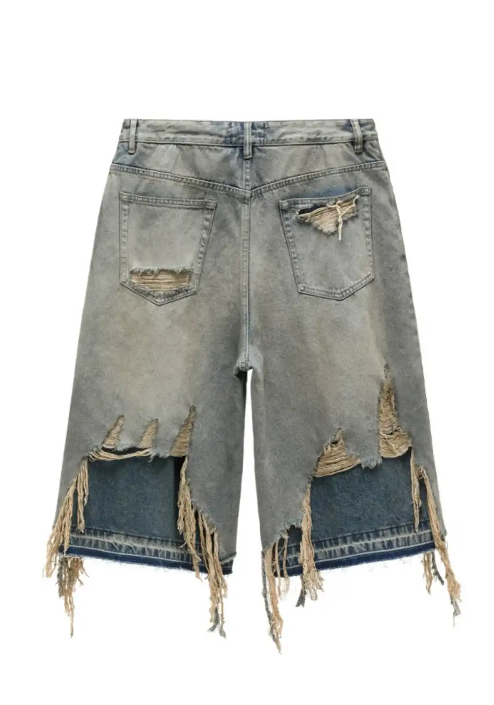 REGEN ZONE | "RIOT" Samurai Distressed Patchwork Cropped Pants