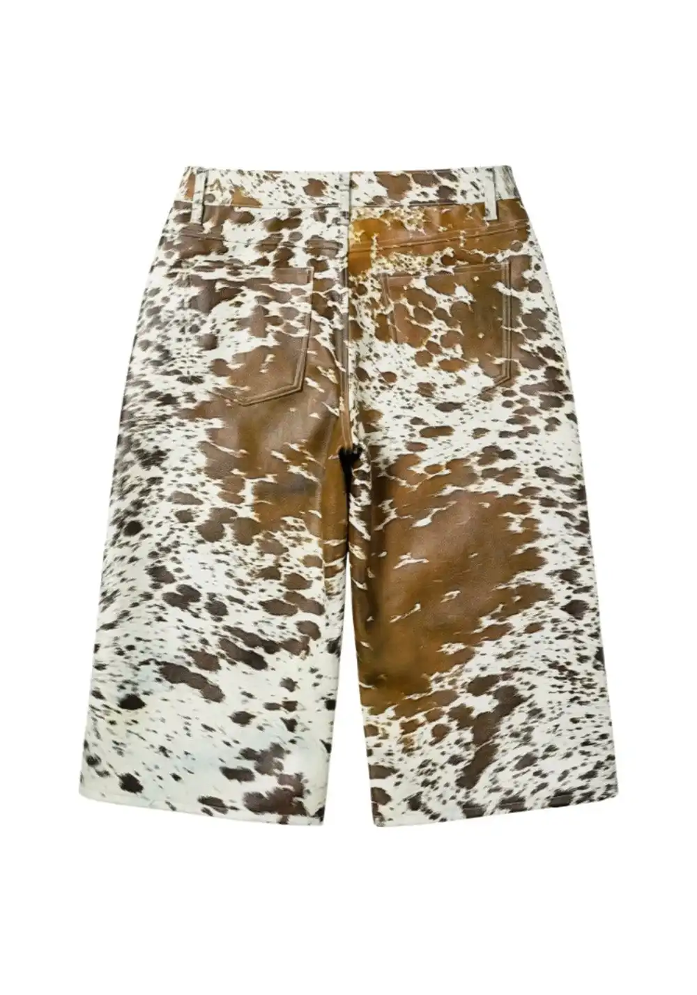 REGEN ZONE | "RIOT" Fog White Distressed Suede Cropped Pants