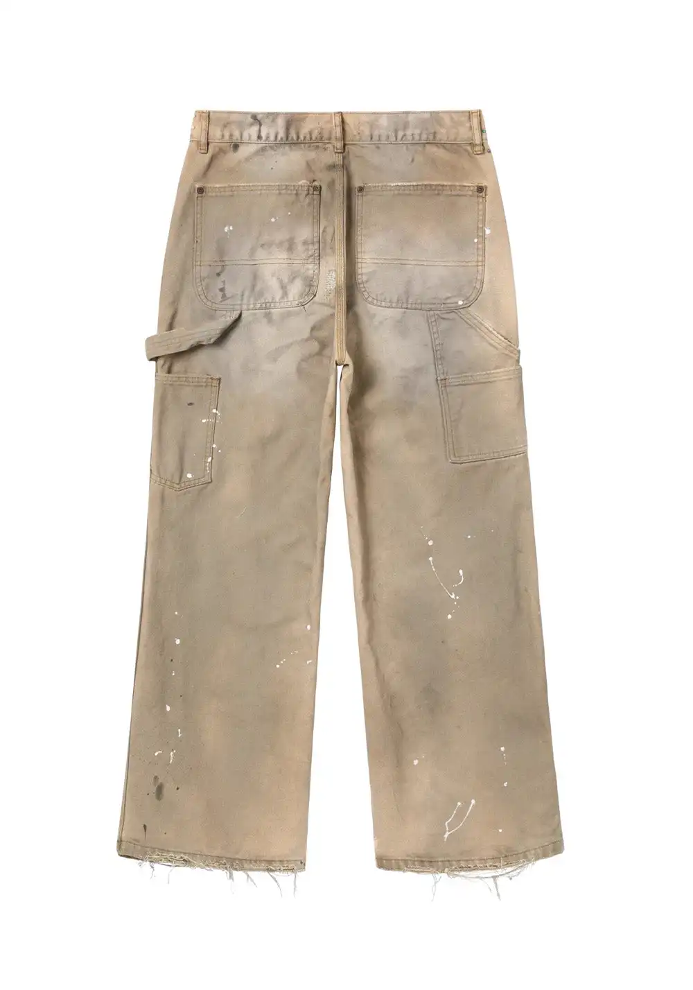 REGEN ZONE | "RIOT" Dirty White Cross Distressed Logger Pants