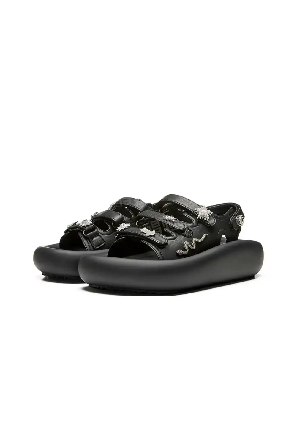 XMZY | Year of Snake Metal Sandals-Black