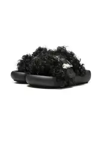 XMZY | Wool Blend Fashion Slides-Black