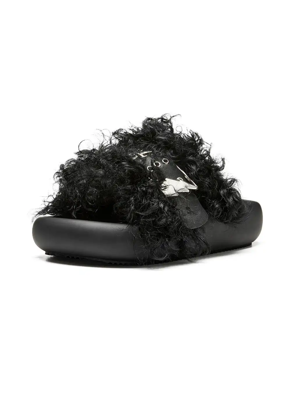 XMZY | Wool Blend Fashion Slides-Black