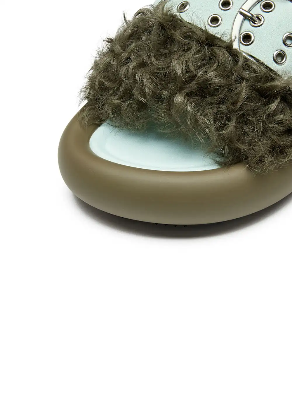 XMZY | Wool Blend Fashion Slides-Green