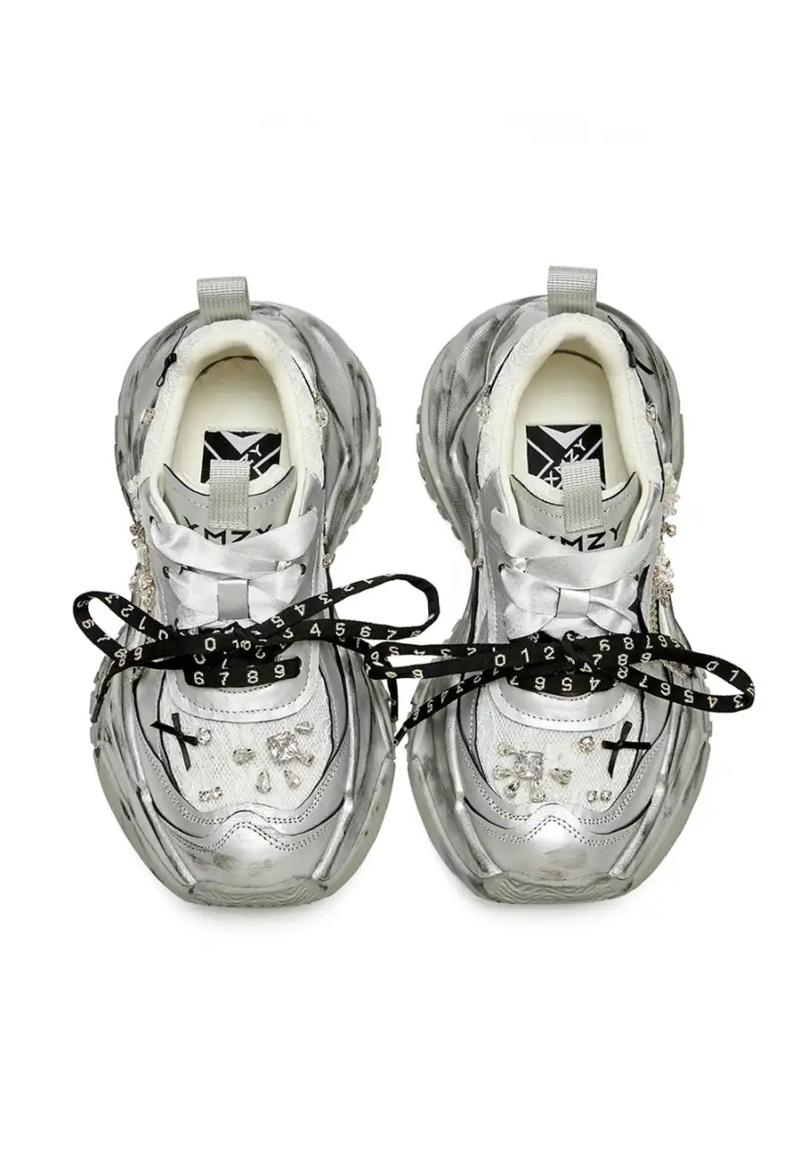 XMZY | Twilight Chunky Sneakers-Silver - 3