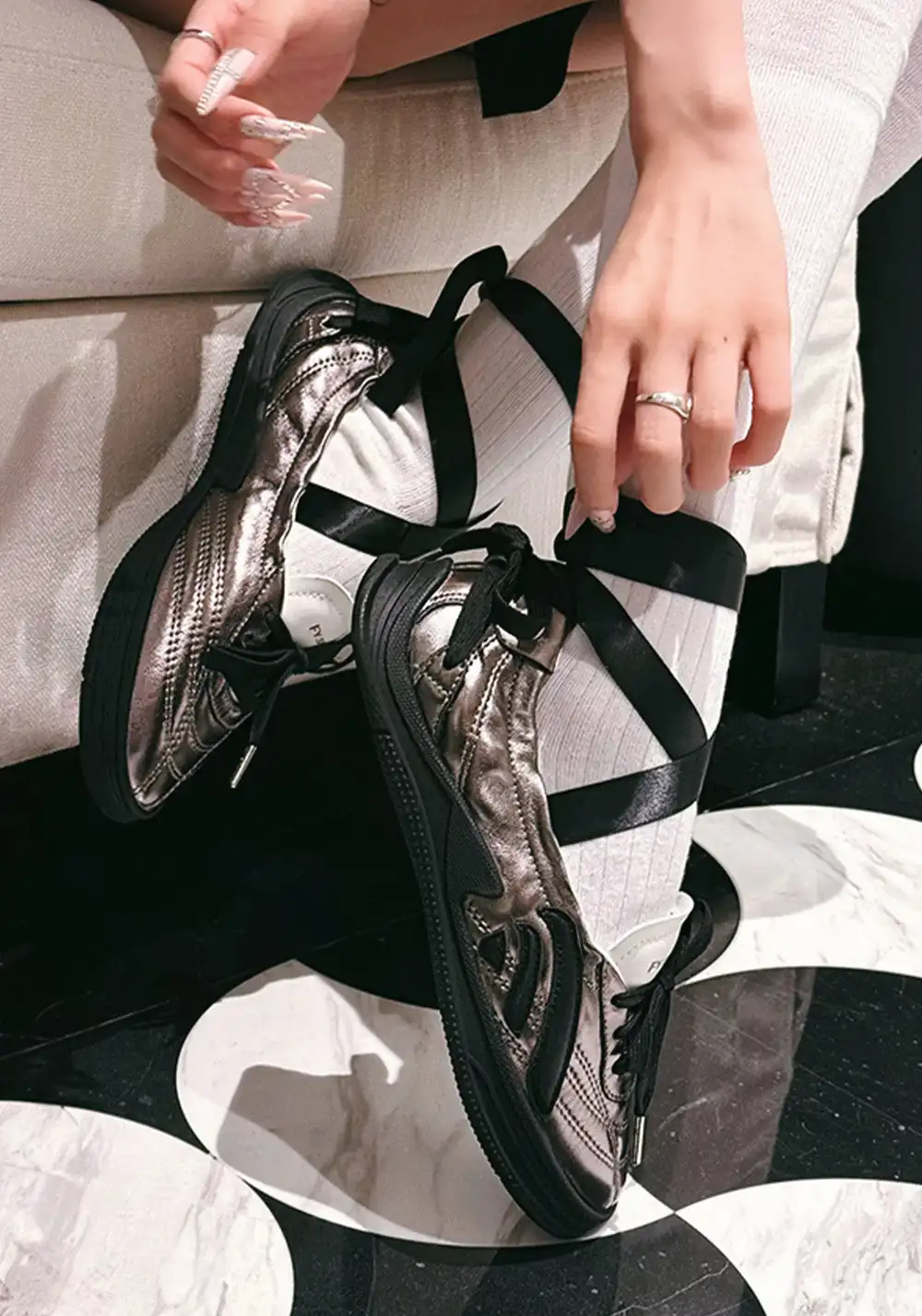 FYSPR丨Lambskin Ballet Ribbon Flat Shoes