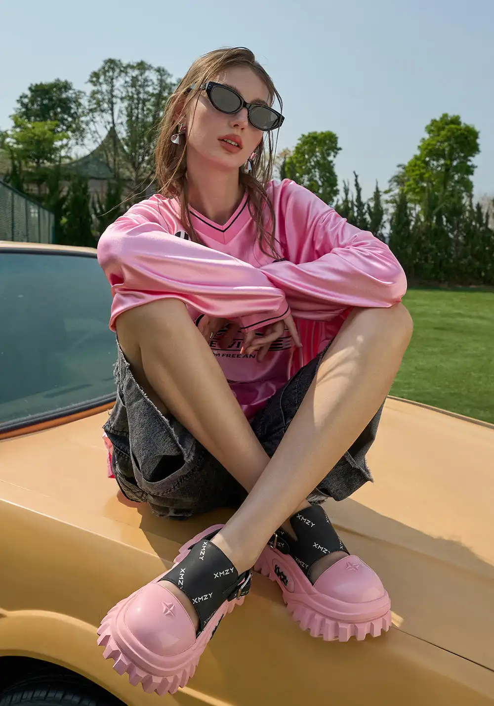 XMZY | Fashion Platform Summer Sandals-Pink