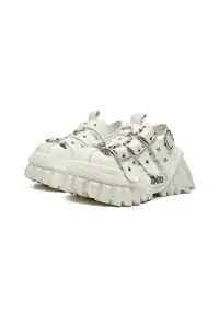 XMZY | Metallic Punk Platform Sandals-White