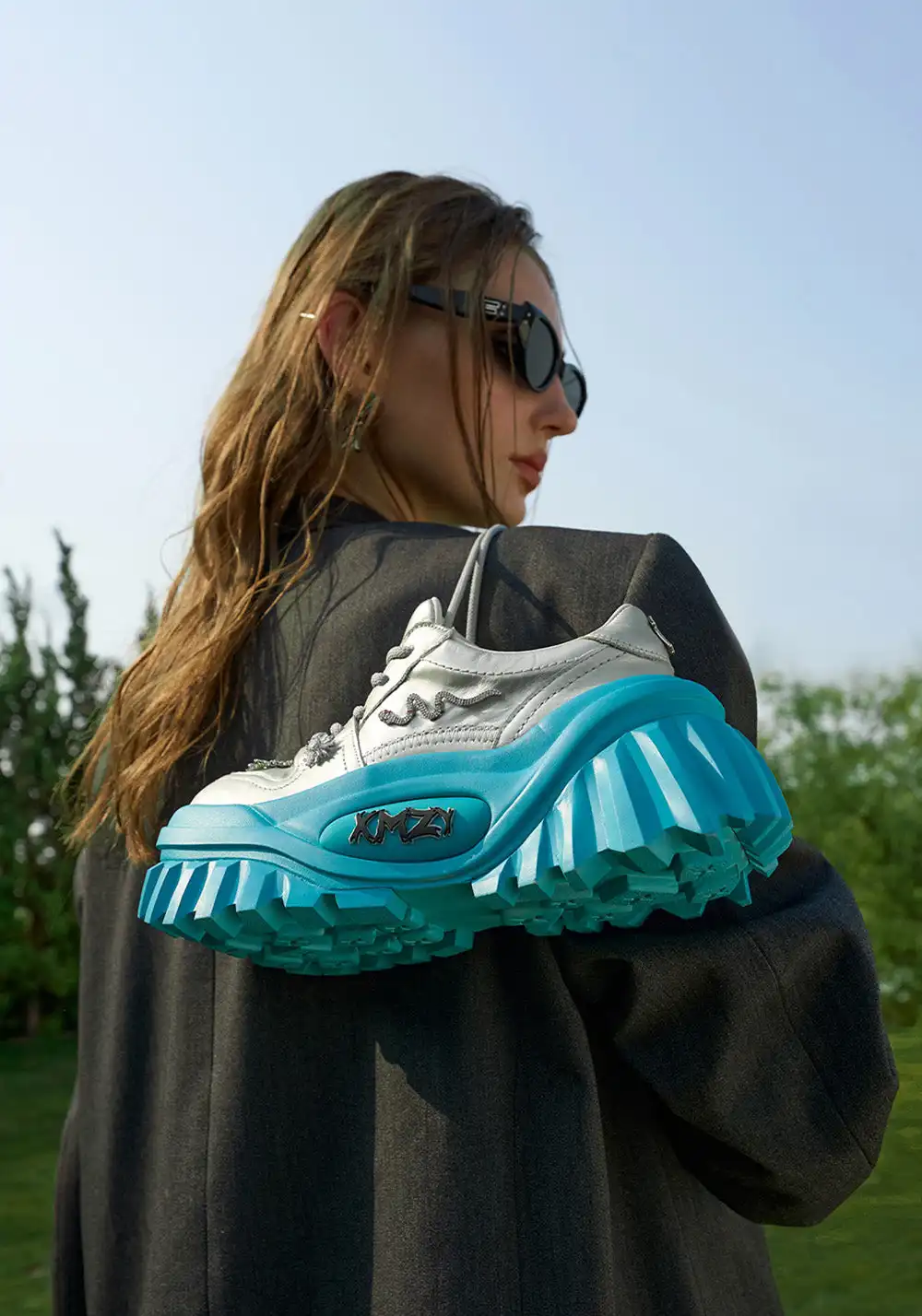 XMZY | Slytherin Platform Summer Sneakers-Blue&Silver