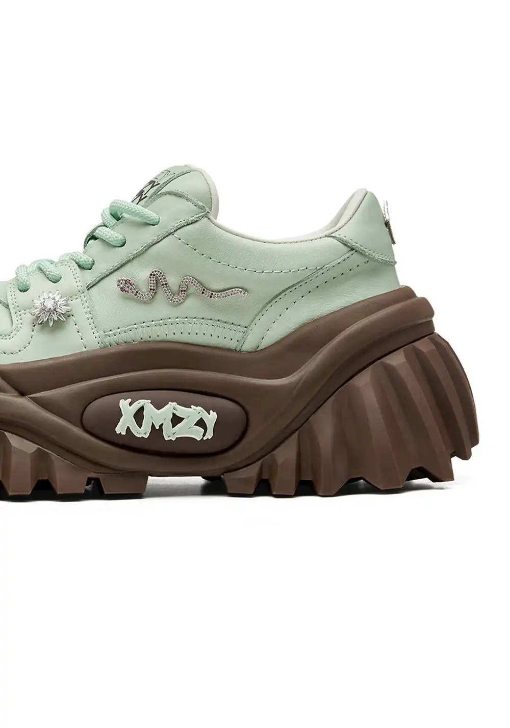 XMZY | Slytherin Platform Summer Sneakers-Green&Brown