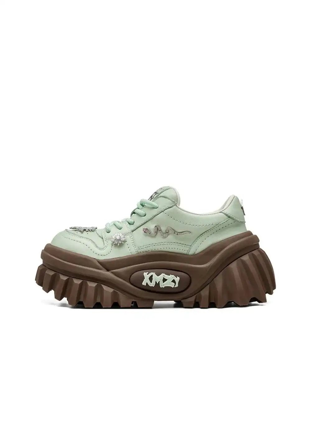 XMZY | Slytherin Platform Summer Sneakers-Green&Brown
