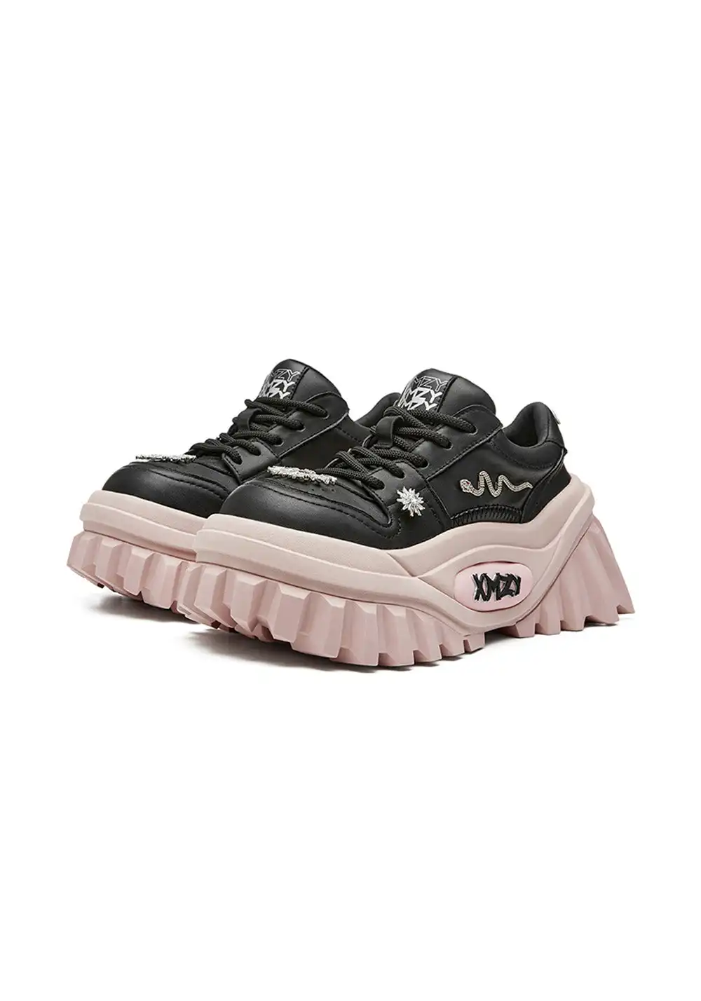 XMZY | Slytherin Platform Summer Sneakers-Black&Pink