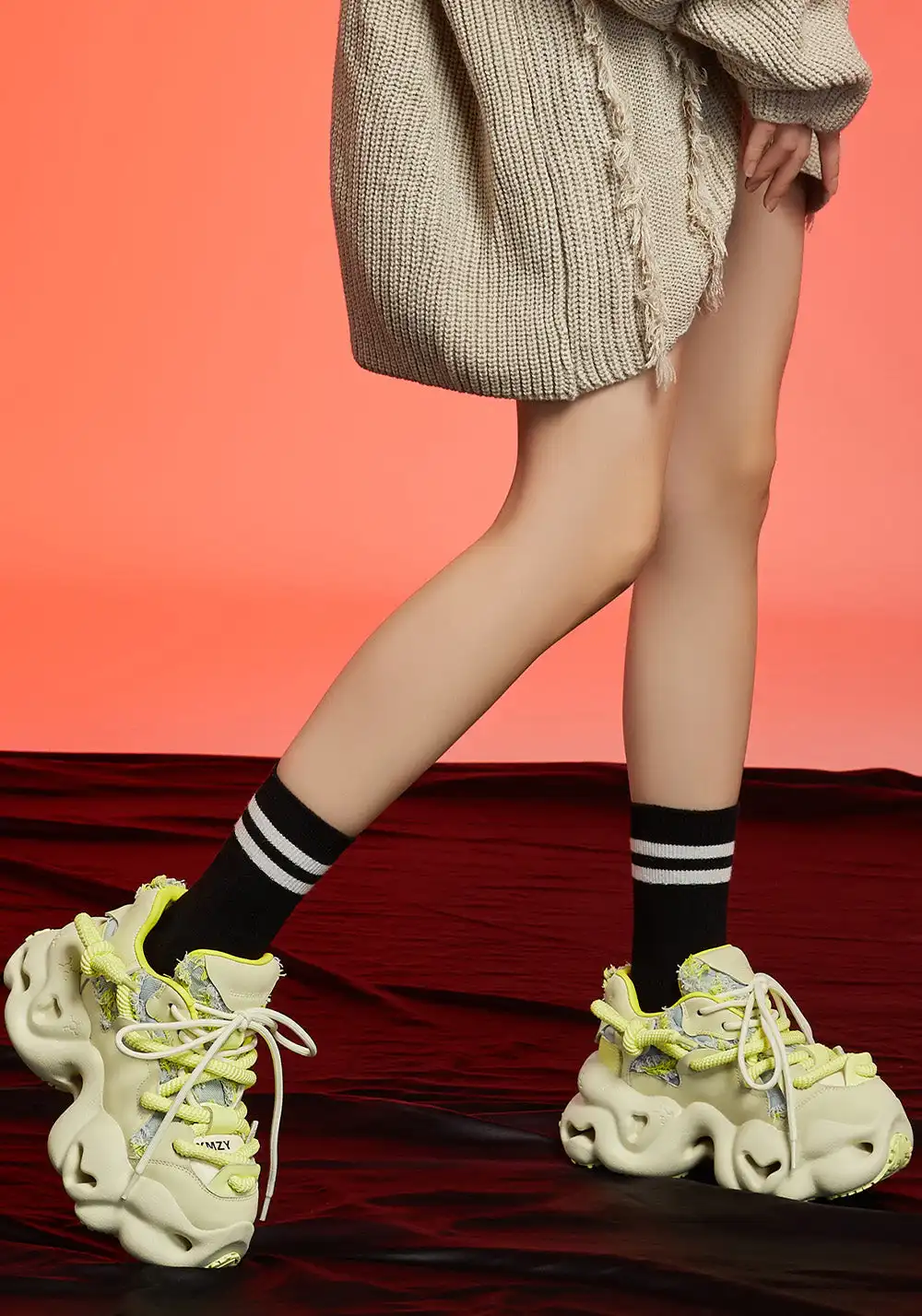 XMZY | 2025 Street Style Leather Dad Shoes-Beige