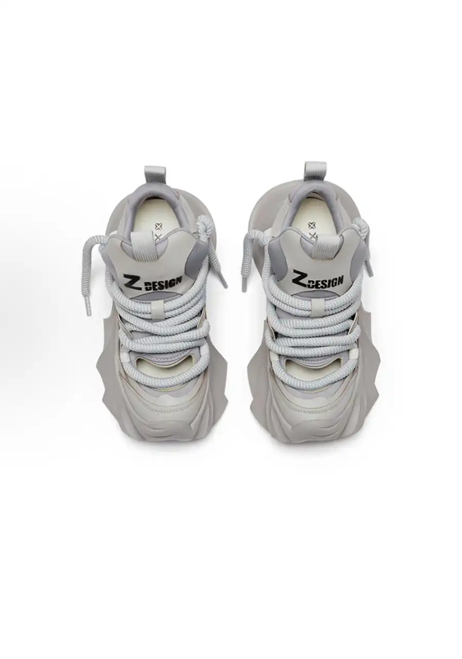 XMZY丨Hollow Platform Sandals -Gray - 3