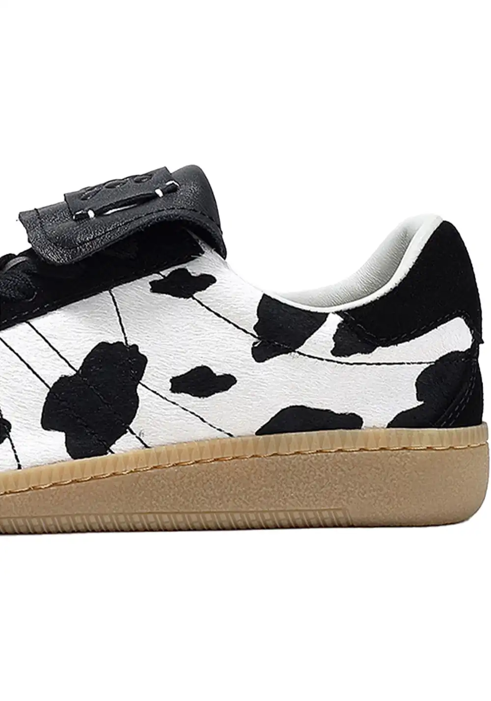 BellaLily丨Milk Print Casual Sneakers-Vintage Style-Black