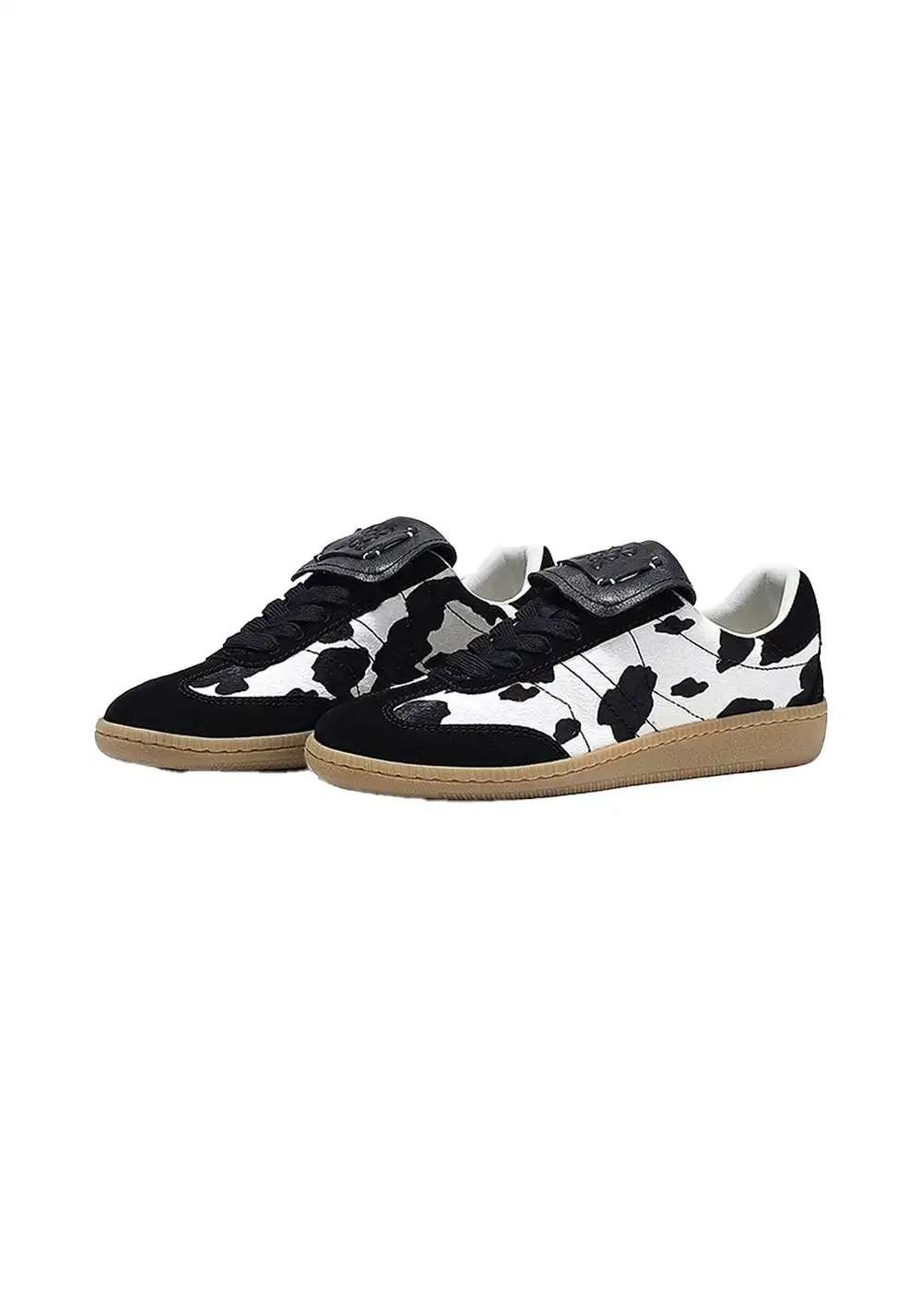 BellaLily丨Milk Print Casual Sneakers-Vintage Style-Black