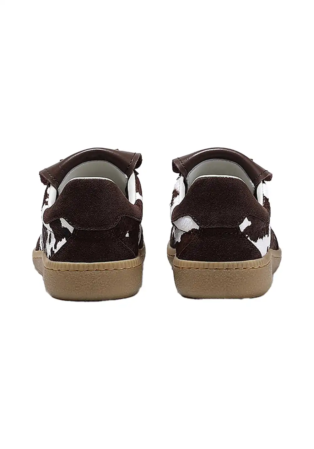 BellaLily丨Milk Print Casual Sneakers-Vintage Style-Brown