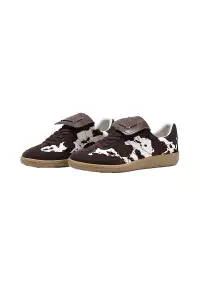 BellaLily丨Milk Print Casual Sneakers-Vintage Style-Brown