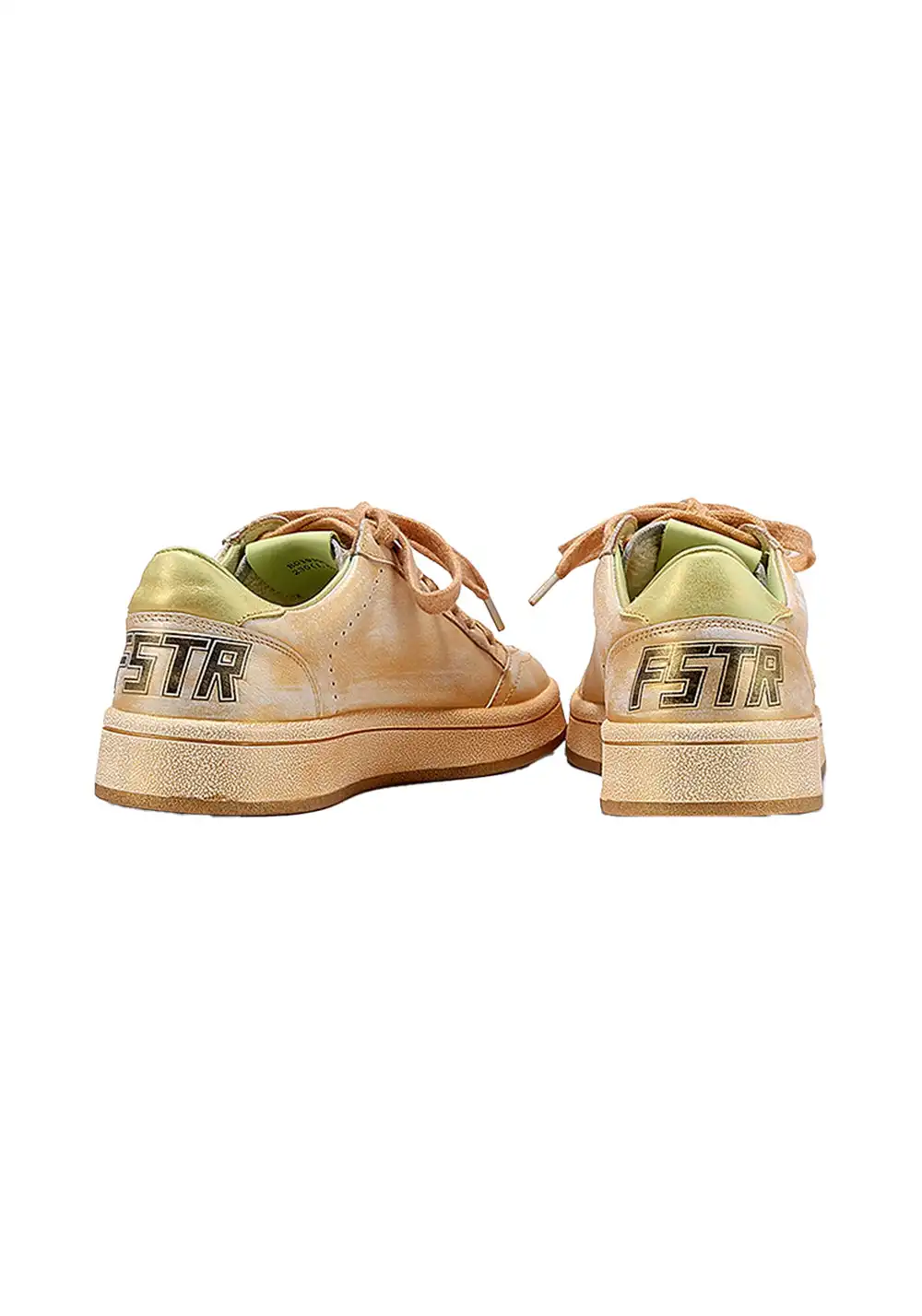 BellaLily丨Distressed Star-Embellished Dirty Sneakers-Yellow